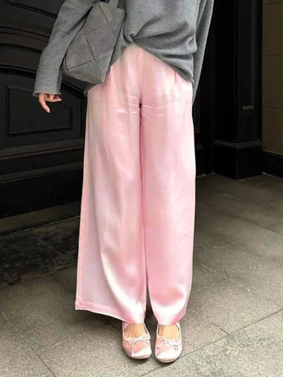 Chic Satin Wide Leg Dress Pant - Palm and Thread