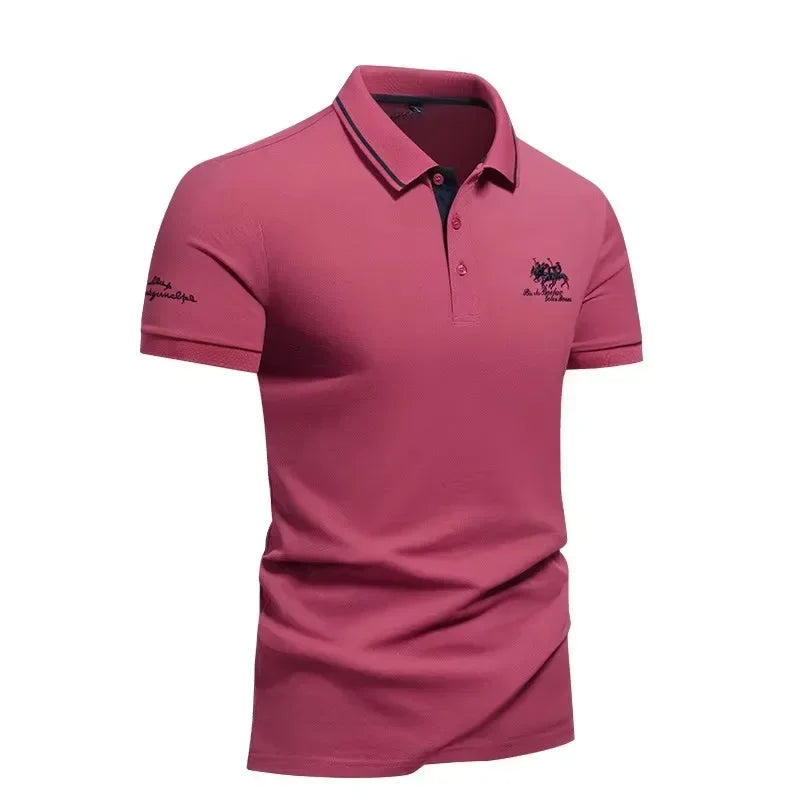 Short Sleeve Embroidered Polo T-Shirt - Palm and Thread