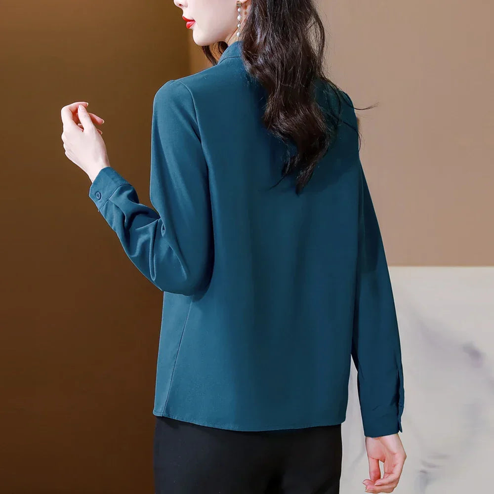 High Quality Elegant Solid Silk Shirt - Palm and Thread