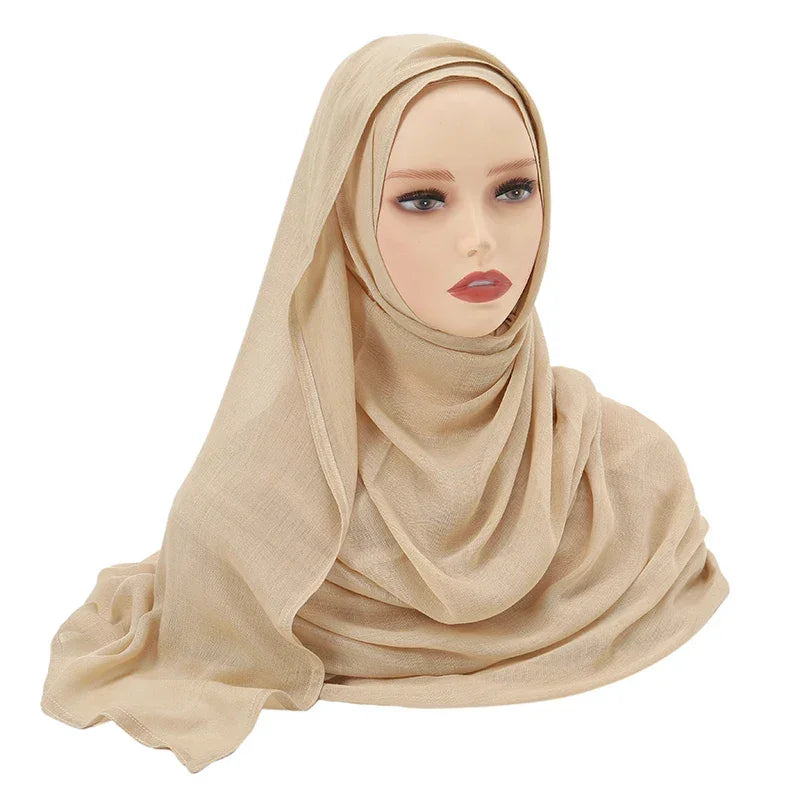 Thin Plain Shawl Soft Viscose Rayon Headscarf - Palm and Thread