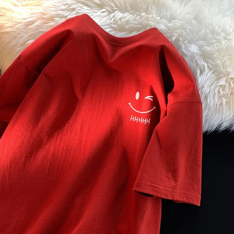 Smiley Vibe Unisex Oversized Tee - Palm and Thread