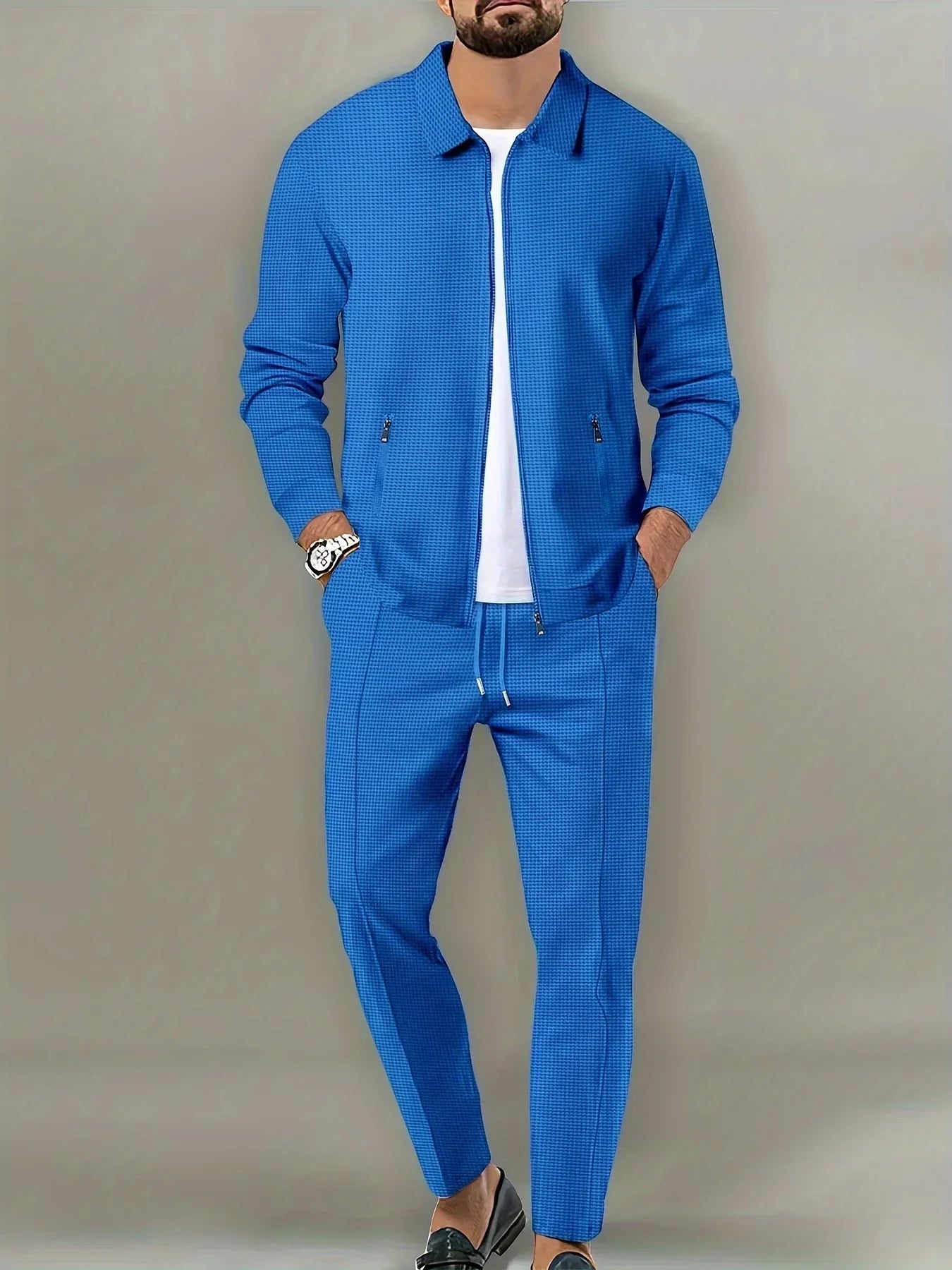 Slim Fit Jacket with Zipper Pocket Sportswear SET - Palm and Thread