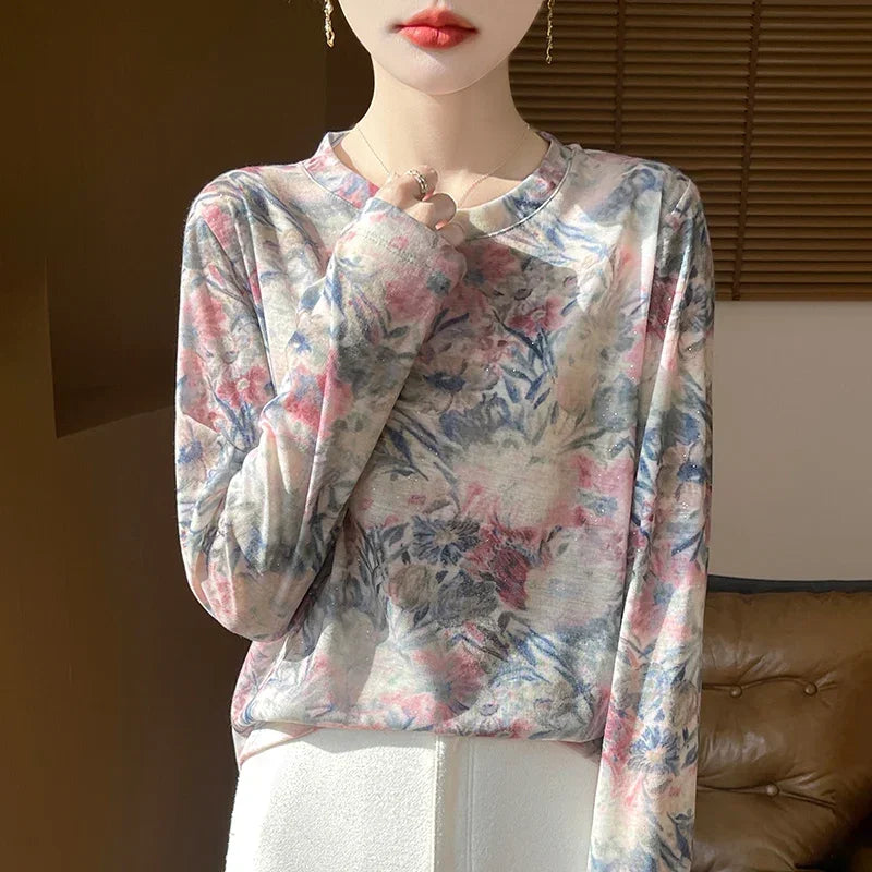 O-neck Long-sleeved Pullover - Palm and Thread