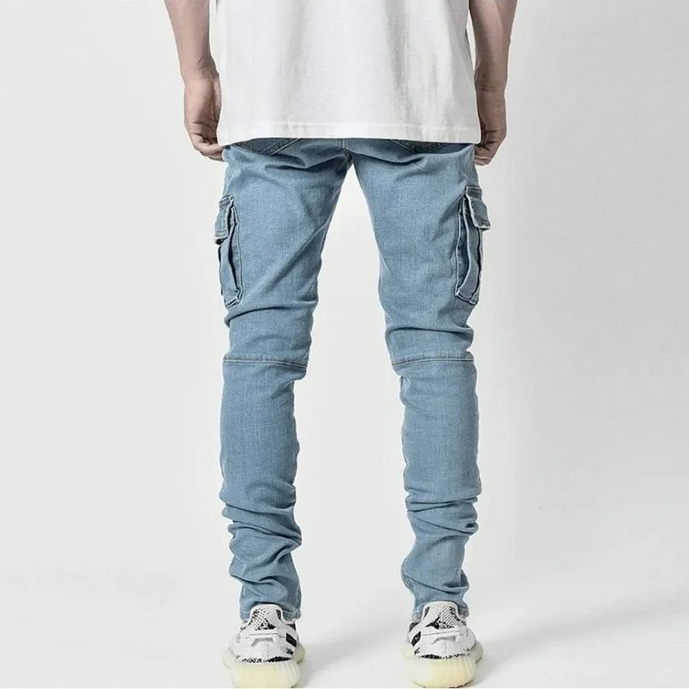 Elastic Denim Cargo Pant - Palm and Thread