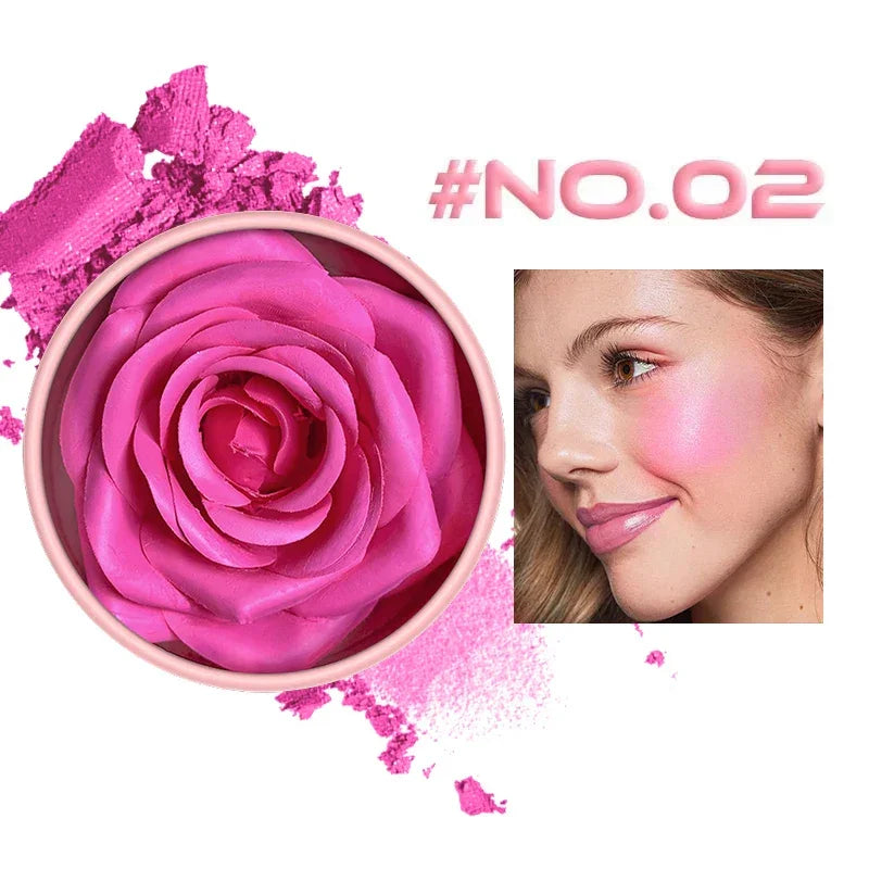 4-Shade Rose Petal Blush 3D petal rose Makeup Blush - Palm and Thread