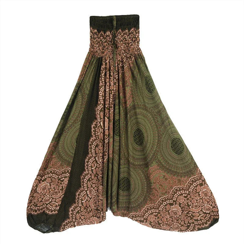 Bohemian High Waist Rayon Harem Baggy Pant - Palm and Thread