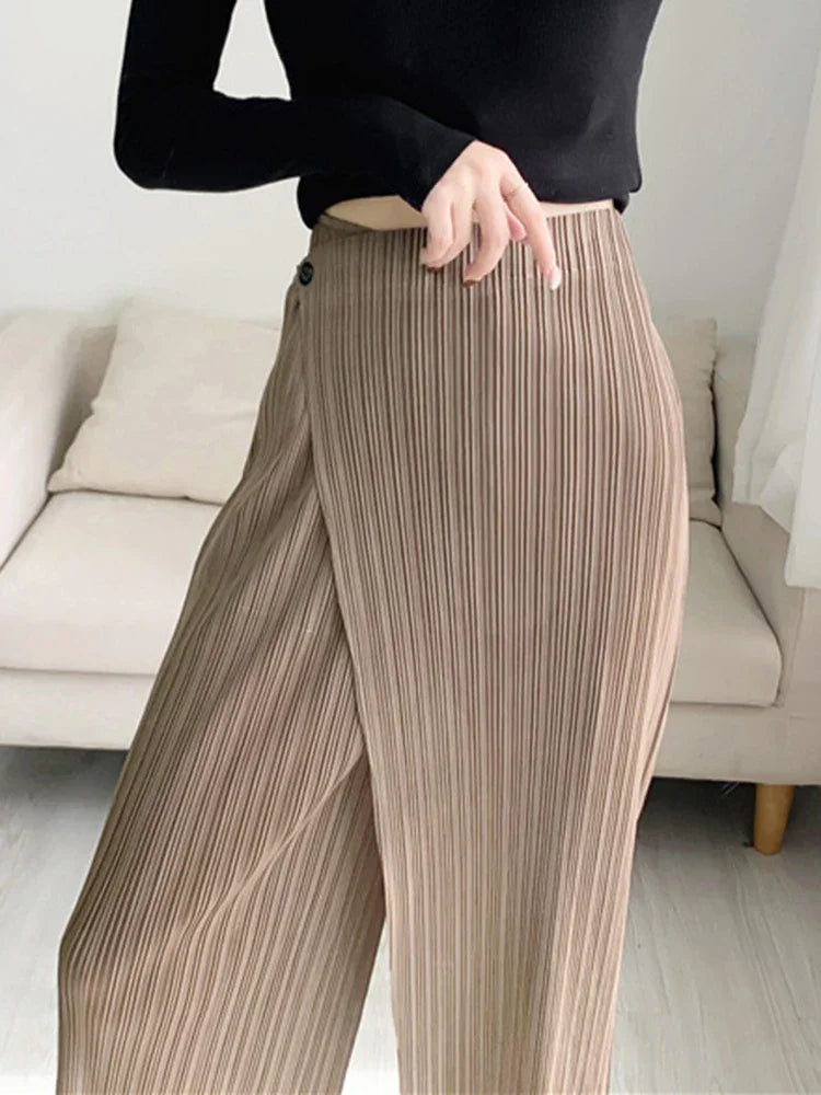 Pleated Wide Leg Ankle-length Pant - Palm and Thread