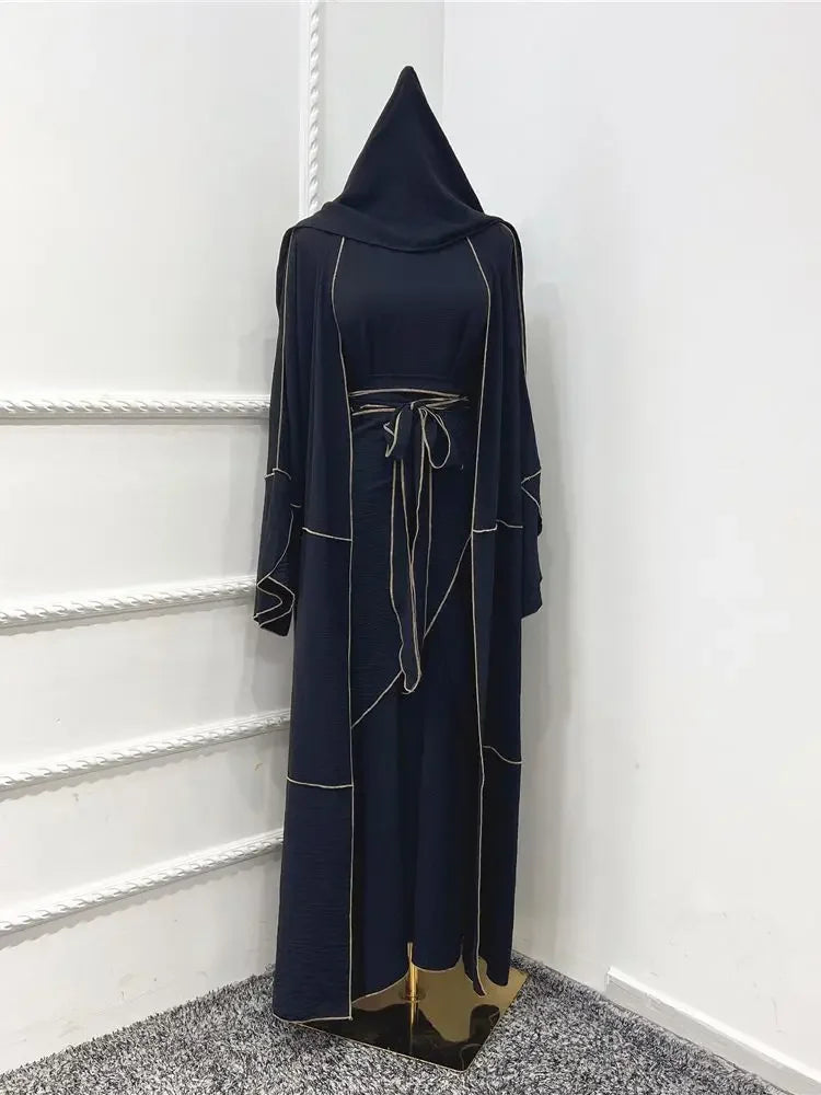 3 Piece Abaya Modest Dress Kaftan - Palm and Thread