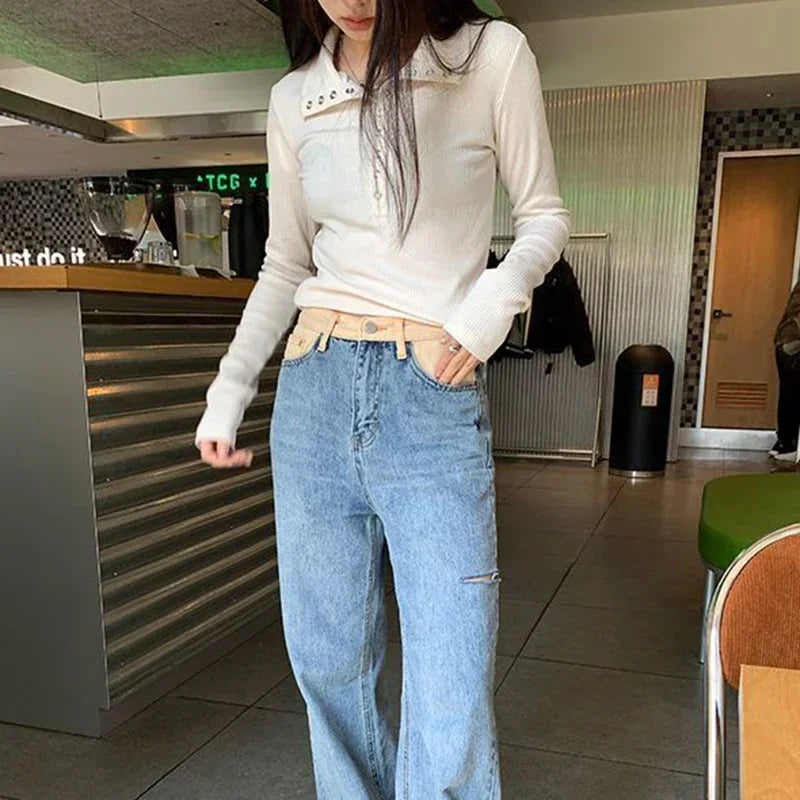 Button Up Bottoming Pullover Top - Palm and Thread
