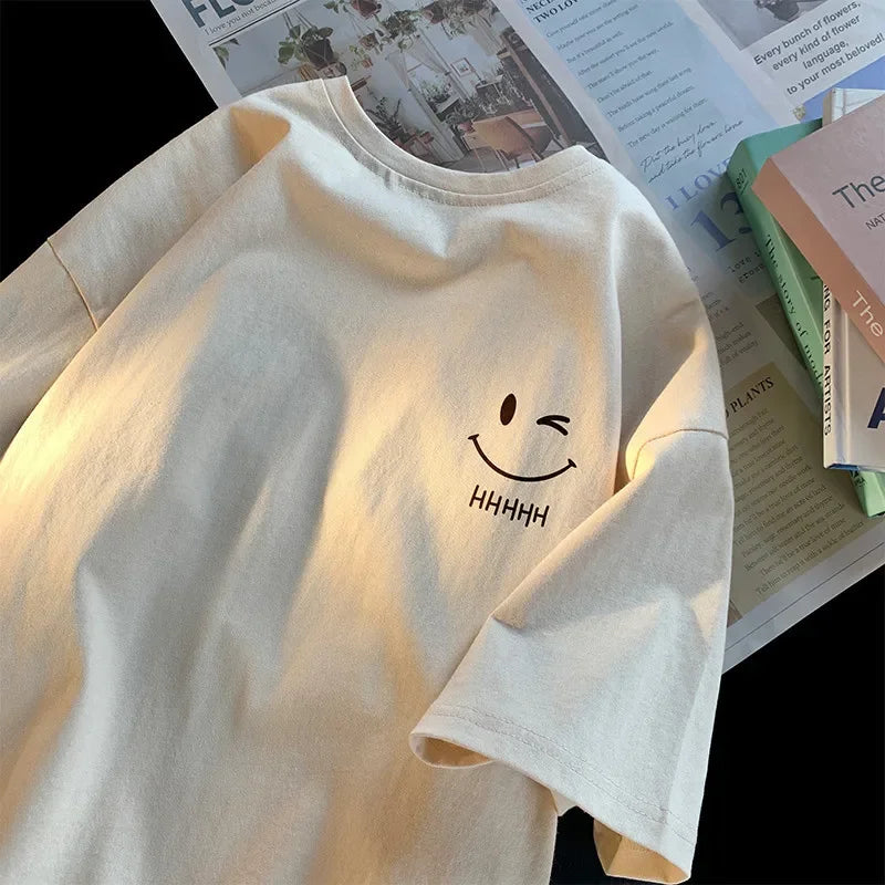Smiley Vibe Unisex Oversized Tee - Palm and Thread