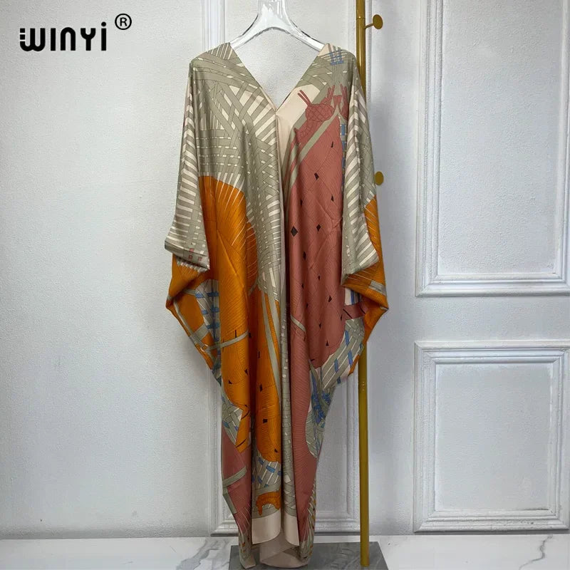 Boho print Beach Maxi Dress abaya - Palm and Thread