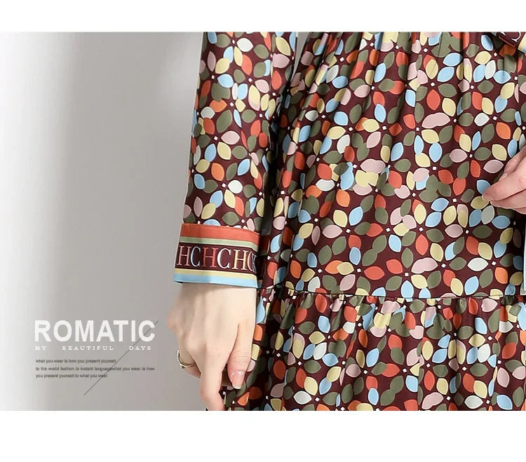 Versatile Printed A-line Long Dress - Palm and Thread