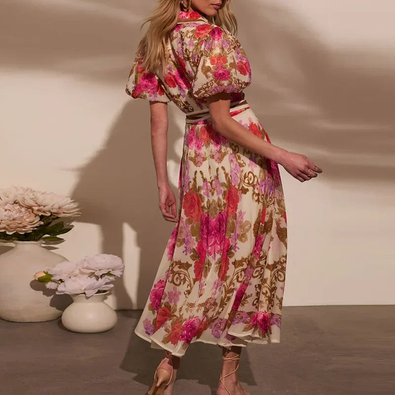 Floral Print Bohemian Party Dress - Palm and Thread