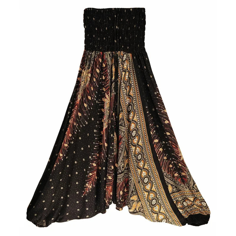 Bohemian High Waist Rayon Harem Baggy Pant - Palm and Thread