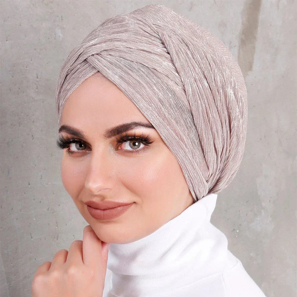 Glitter inner Ventilate Instant Turban Headscarf - Palm and Thread
