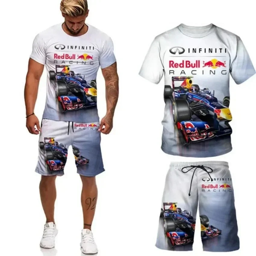 Red Bull Brand 3D Printed T-shirt Shorts Set - Palm and Thread