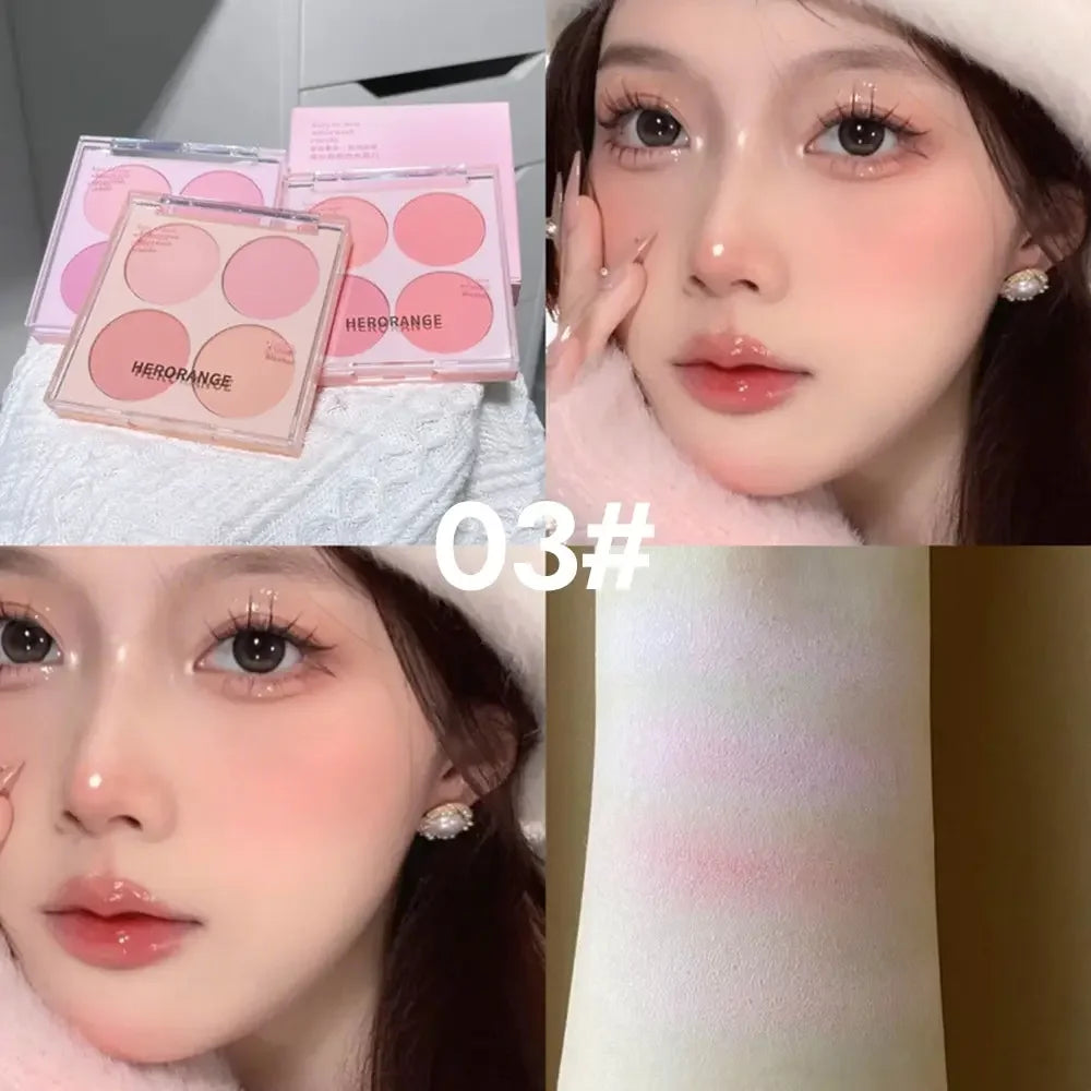 4 Colors Blush Powder Face Makeup Set - Palm and Thread