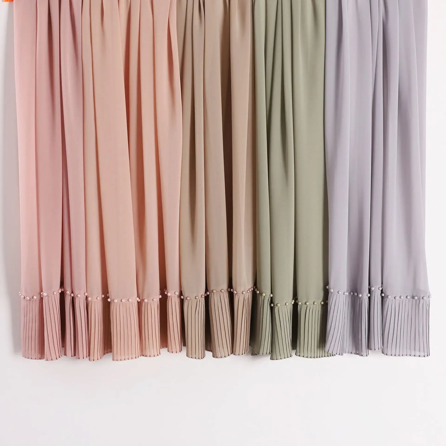 Pleated Chiffon Hijab Ladies Shawl - Palm and Thread