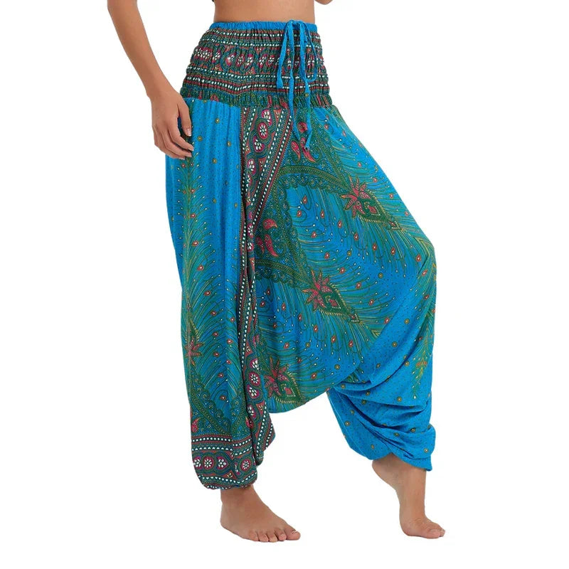Bohemian High Waist Rayon Harem Baggy Pant - Palm and Thread
