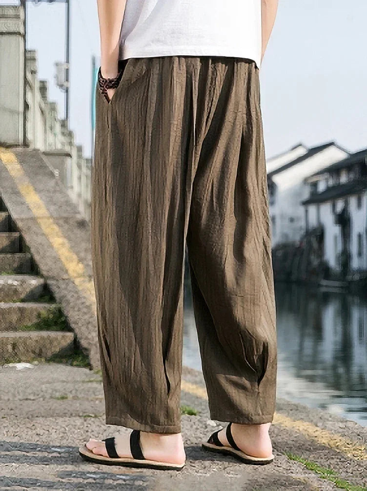 Ice Silk Casual Linen Pant - Palm and Thread
