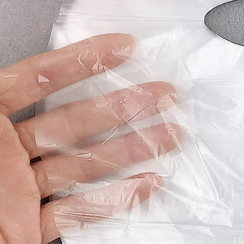 Disposable Face Plastic Film Transparent PE Mask - Palm and Thread
