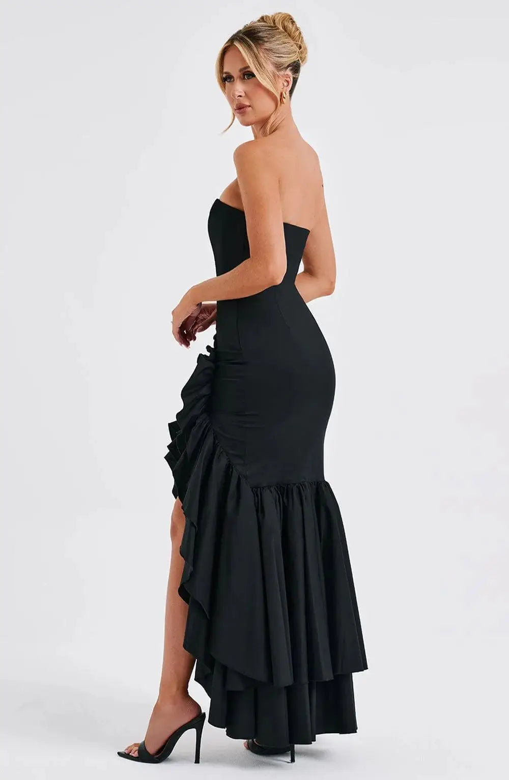 Sexy Strapless Slim Fit Slit Dress