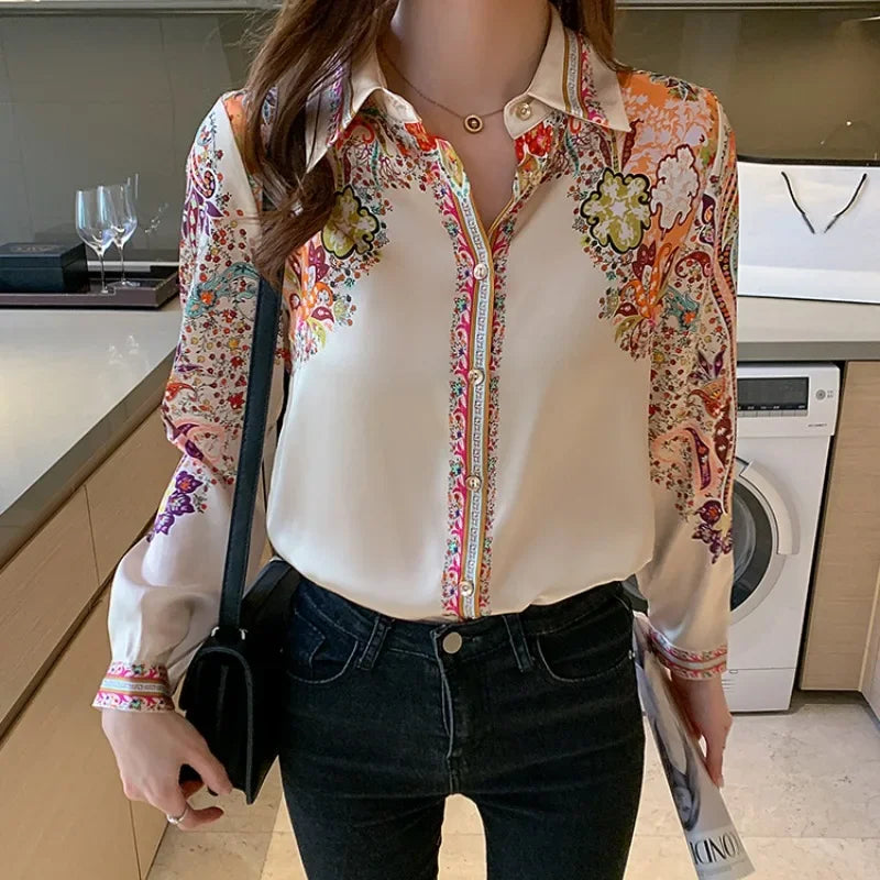 Long Sleeve Floral Print Blouse - Palm and Thread