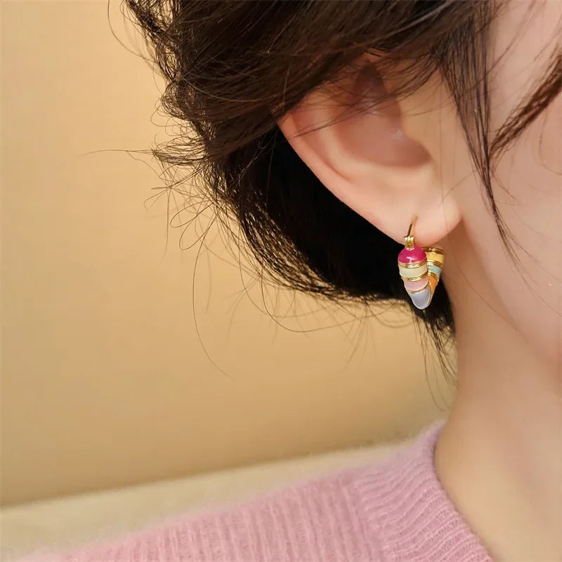 Colorful Heart Ear Buckle Earring - Palm and Thread