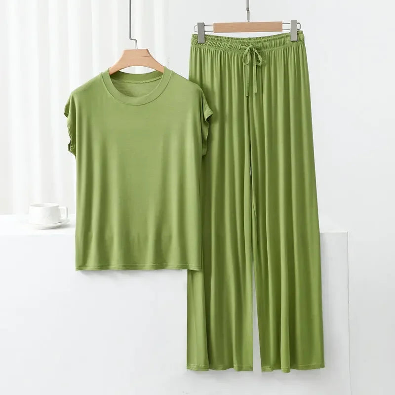 Modal Loose Homewear set O-neck streetwear Casual pajama - Palm and Thread