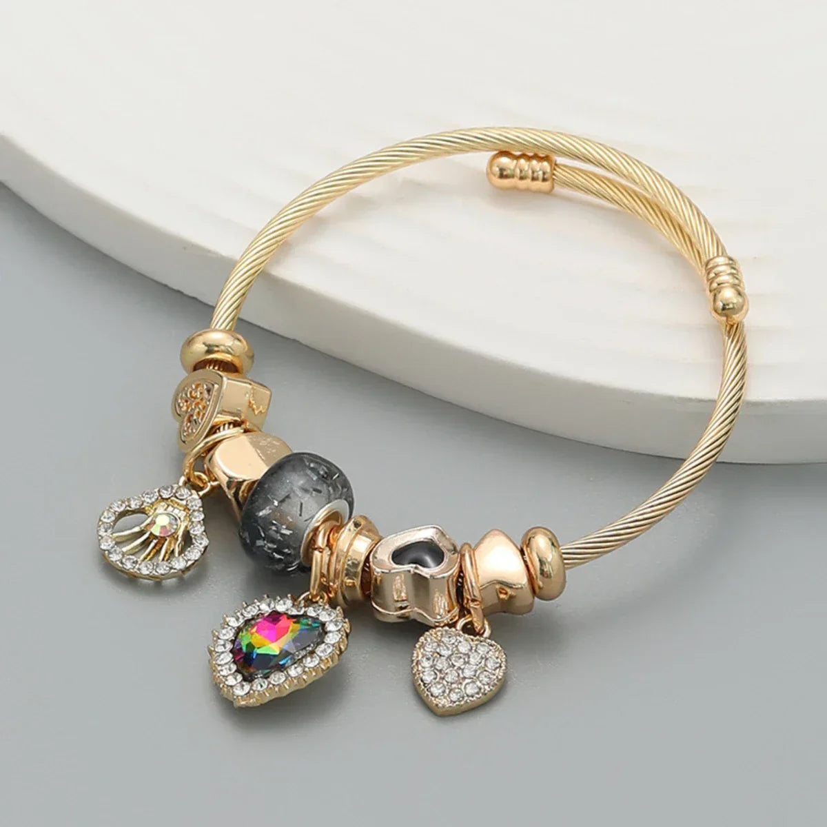 Fashion Multi Element Stainless Steel Panadora - Palm and Thread