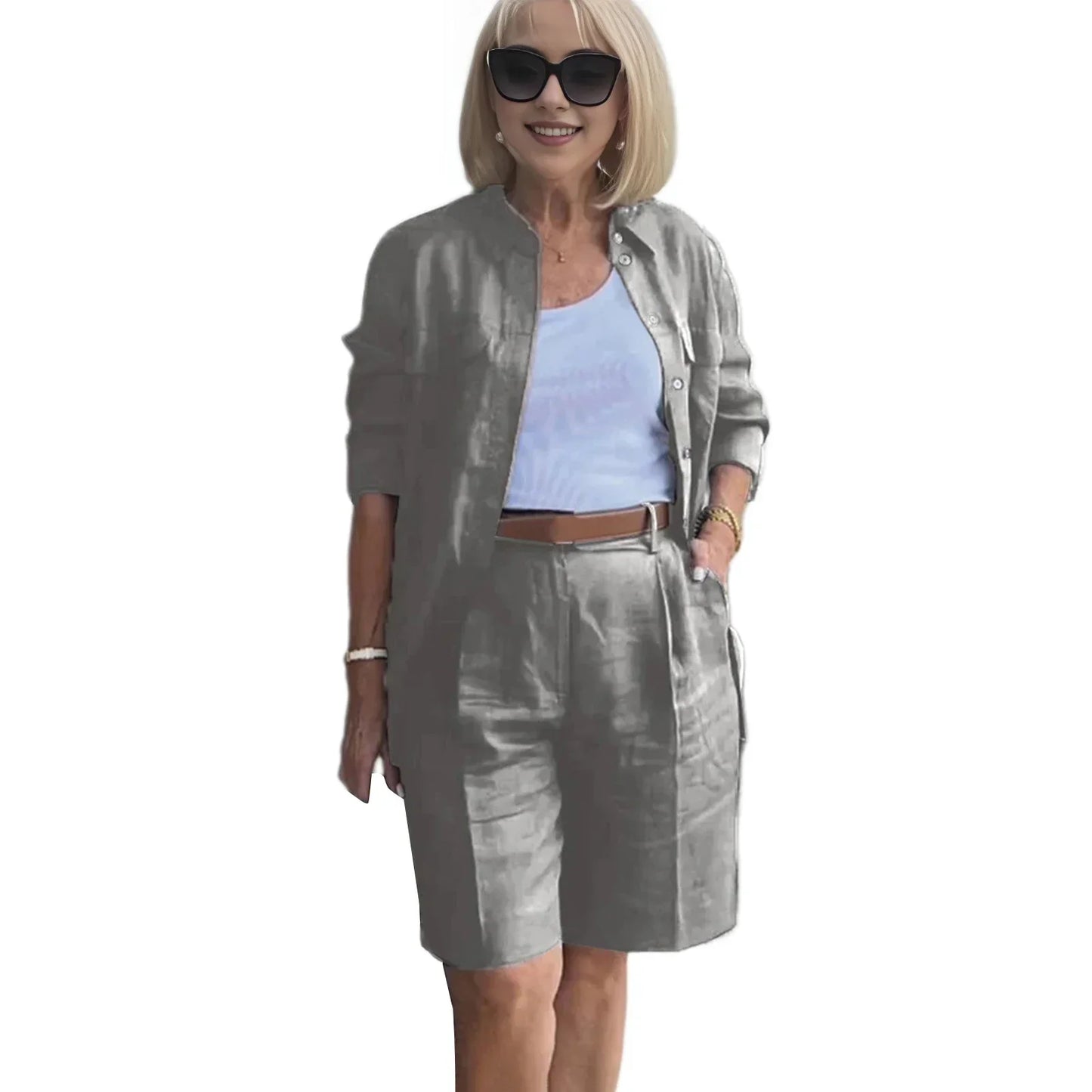 Formal Short Suit Knee Length Pant Outfit - Palm and Thread