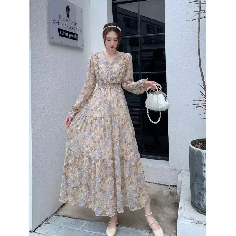 V-neck Long Sleeve Vestidos Dress - Palm and Thread
