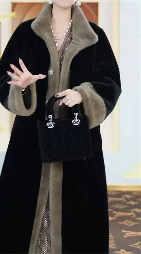 Thickened Imitate Mink Fur Coat - Palm and Thread