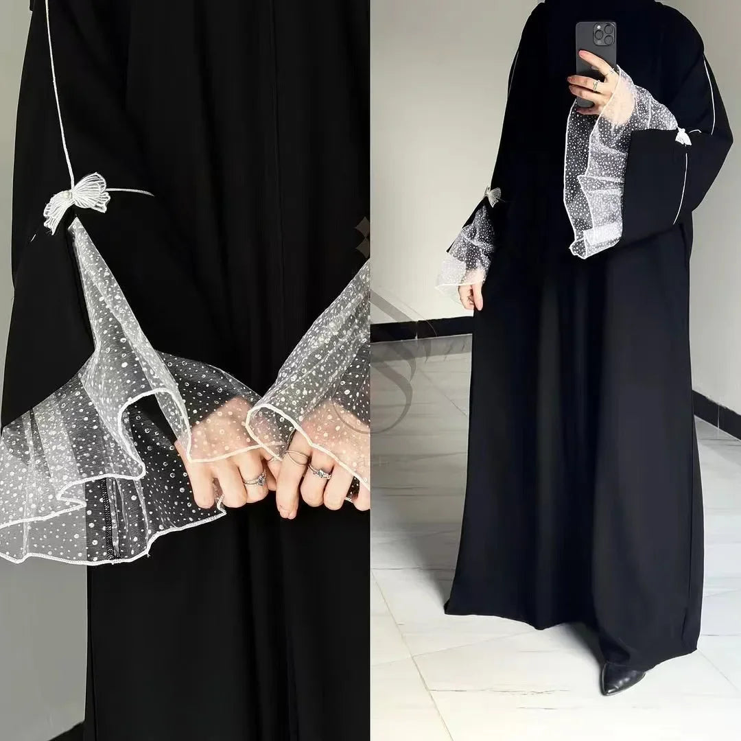 Lace Evening Party Abaya - Palm and Thread