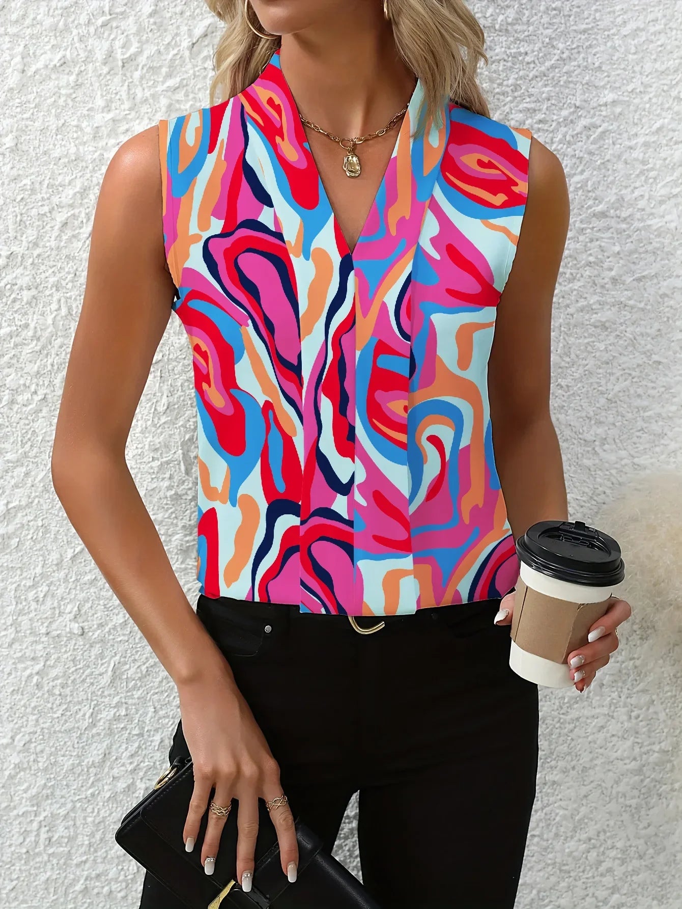 Loose Sleeveless Blouse - Palm and Thread