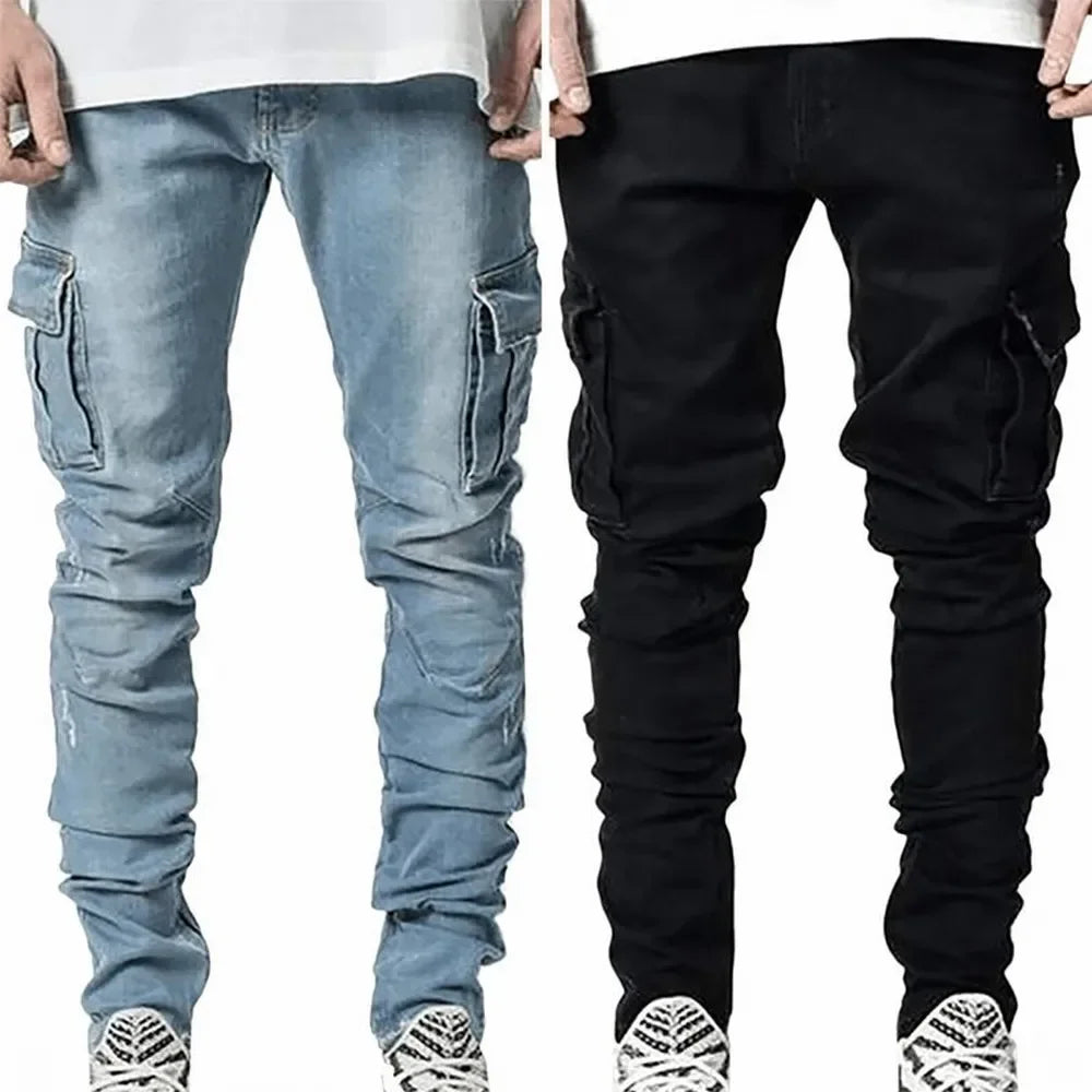 Elastic Denim Cargo Pant - Palm and Thread
