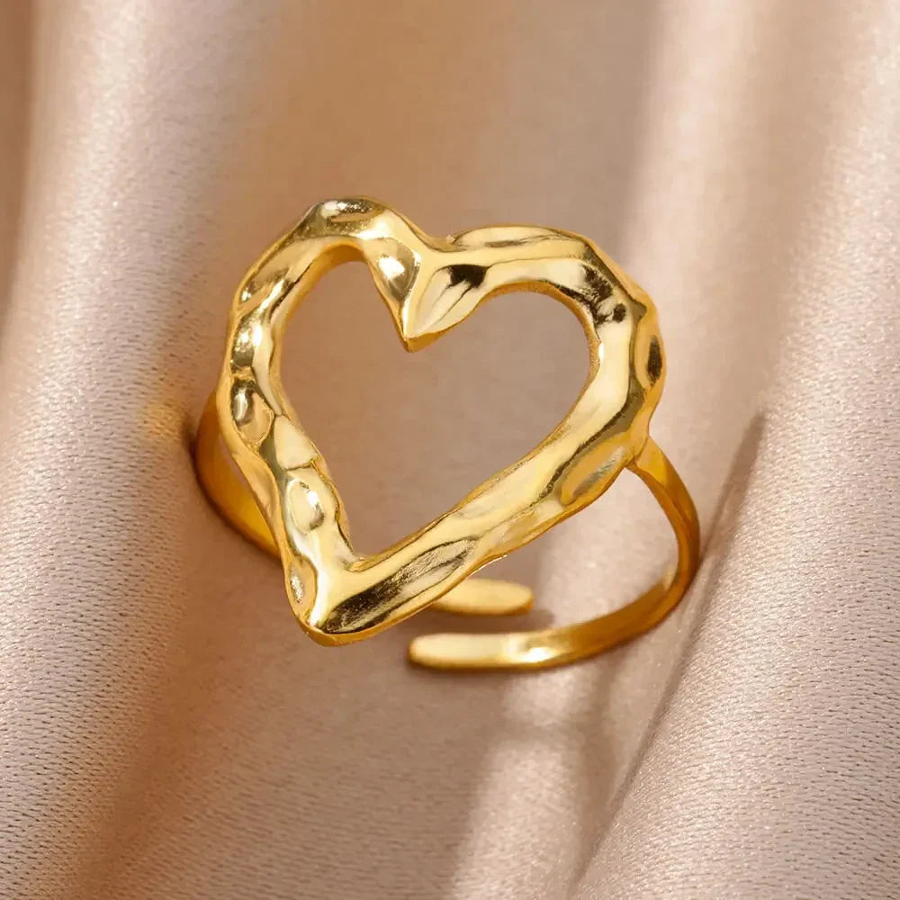 Gold Color Hollow out Open Finger Ring - Palm and Thread