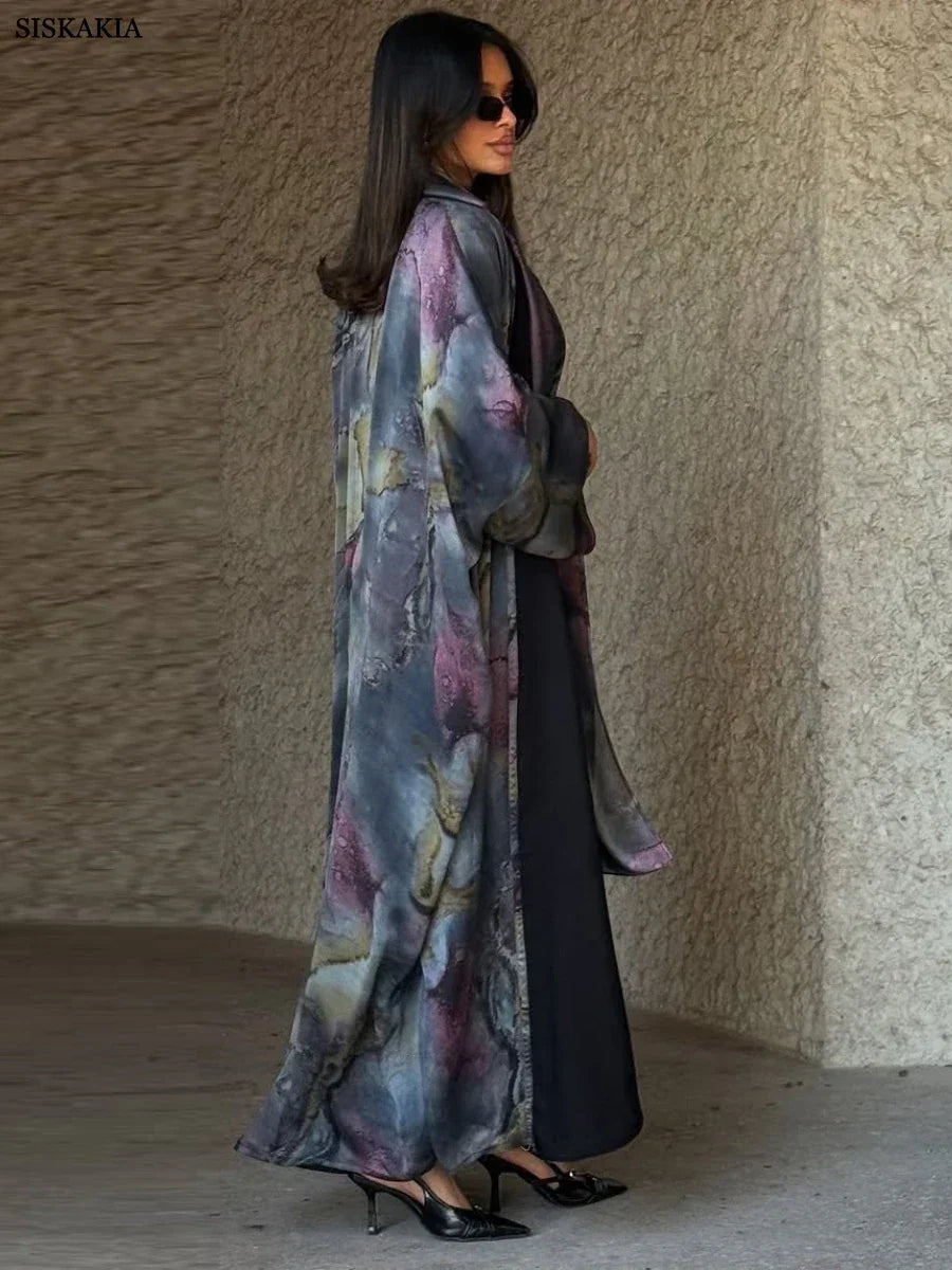 Floral Print Luxury Open Abaya - Palm and Thread