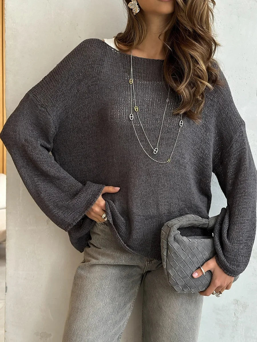 New Knit Hollow Sweater Top - Palm and Thread