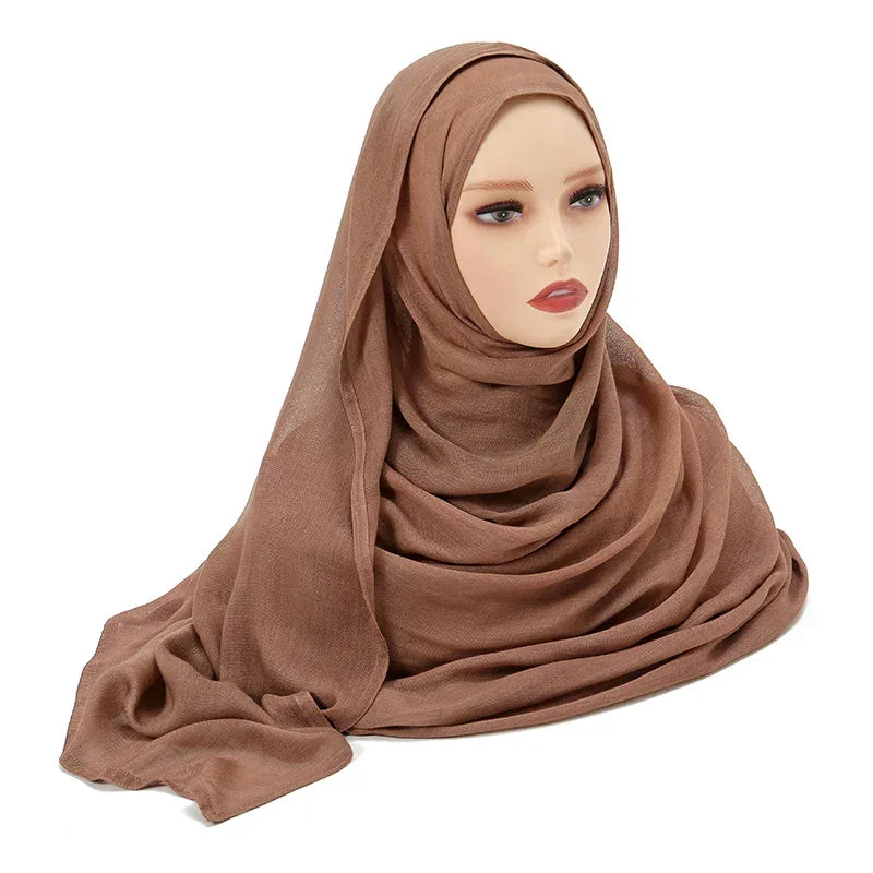 Thin Plain Shawl Soft Viscose Rayon Headscarf - Palm and Thread