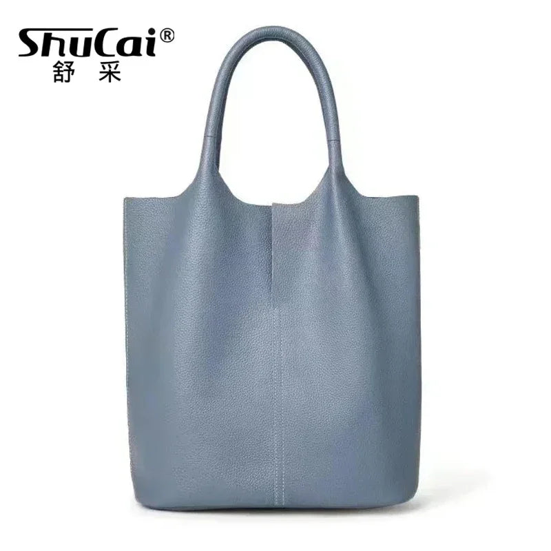 Genuine Leather Commuter Tote Handbag - Palm and Thread