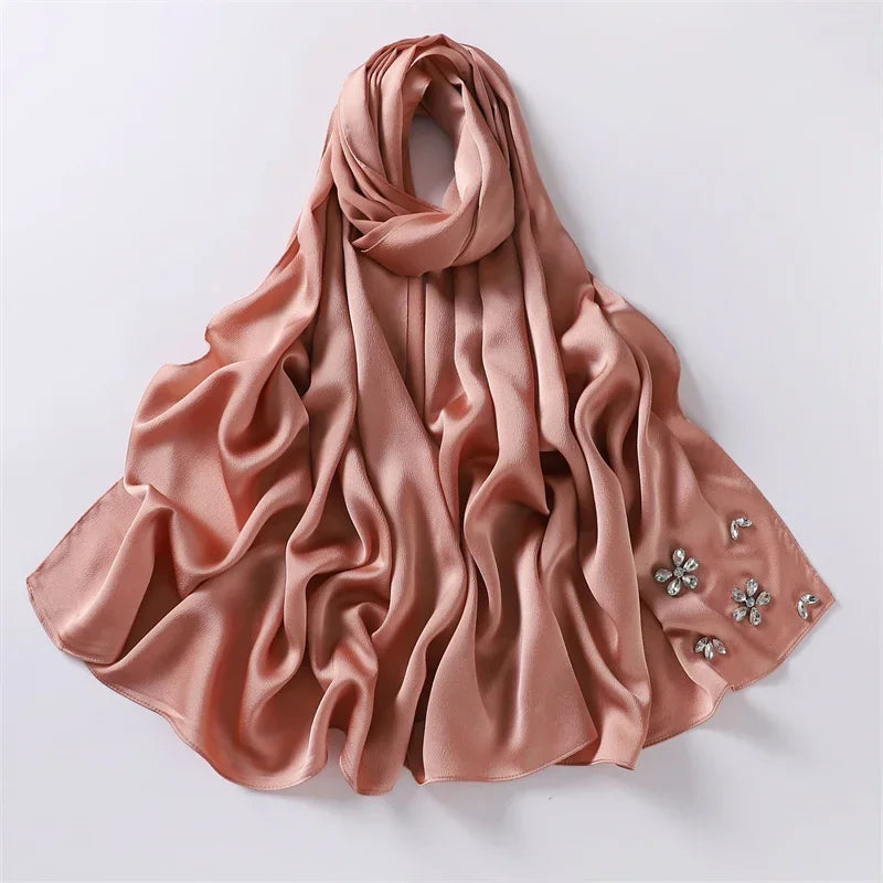 Luxury Stitch Diamond Floral Bubble Chiffon Hijab - Palm and Thread