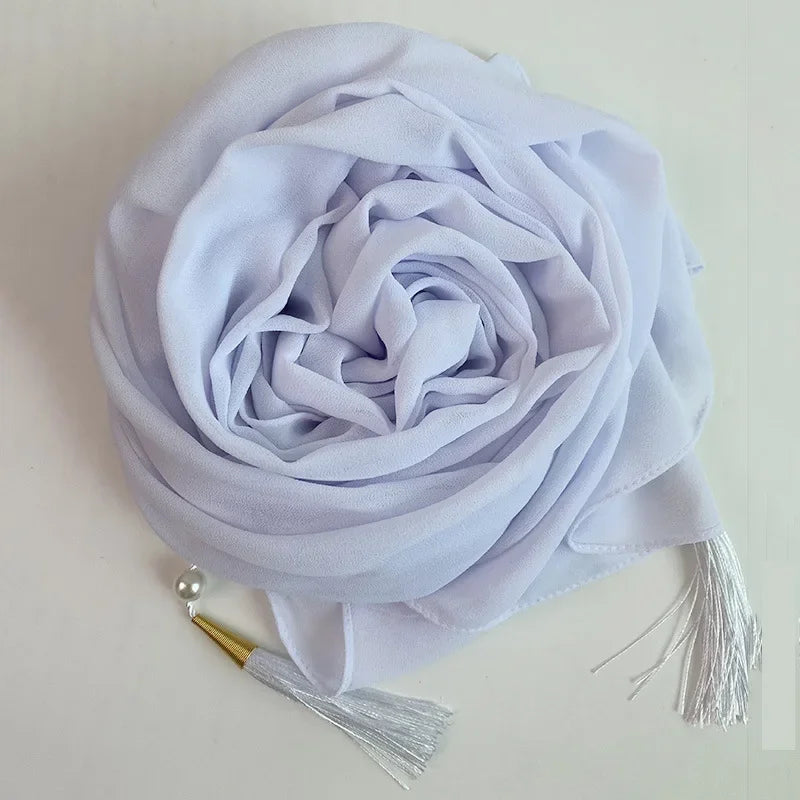 Bubble Chiffon Hijab Solid Color Long shawls - Palm and Thread