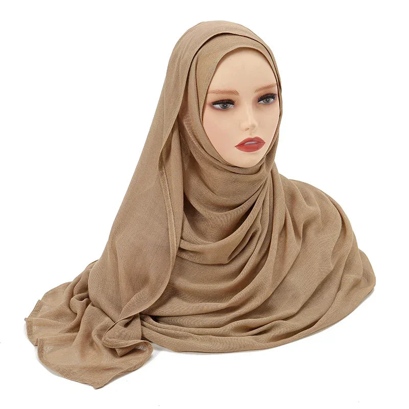 Thin Plain Shawl Soft Viscose Rayon Headscarf - Palm and Thread