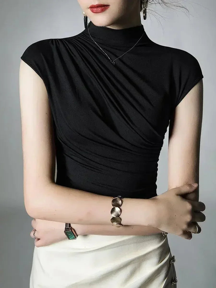 Half Turtleneck Folds Top - Palm and Thread