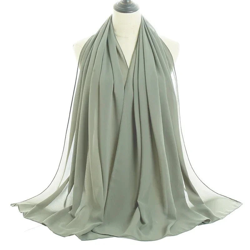 Solid Chiffon Shawl Scarf - Palm and Thread