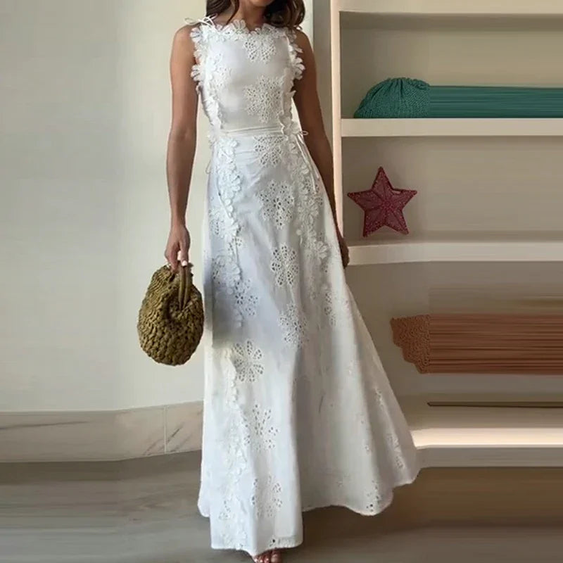 Elegant Hollow Out Floral Bandage Dress - Palm and Thread