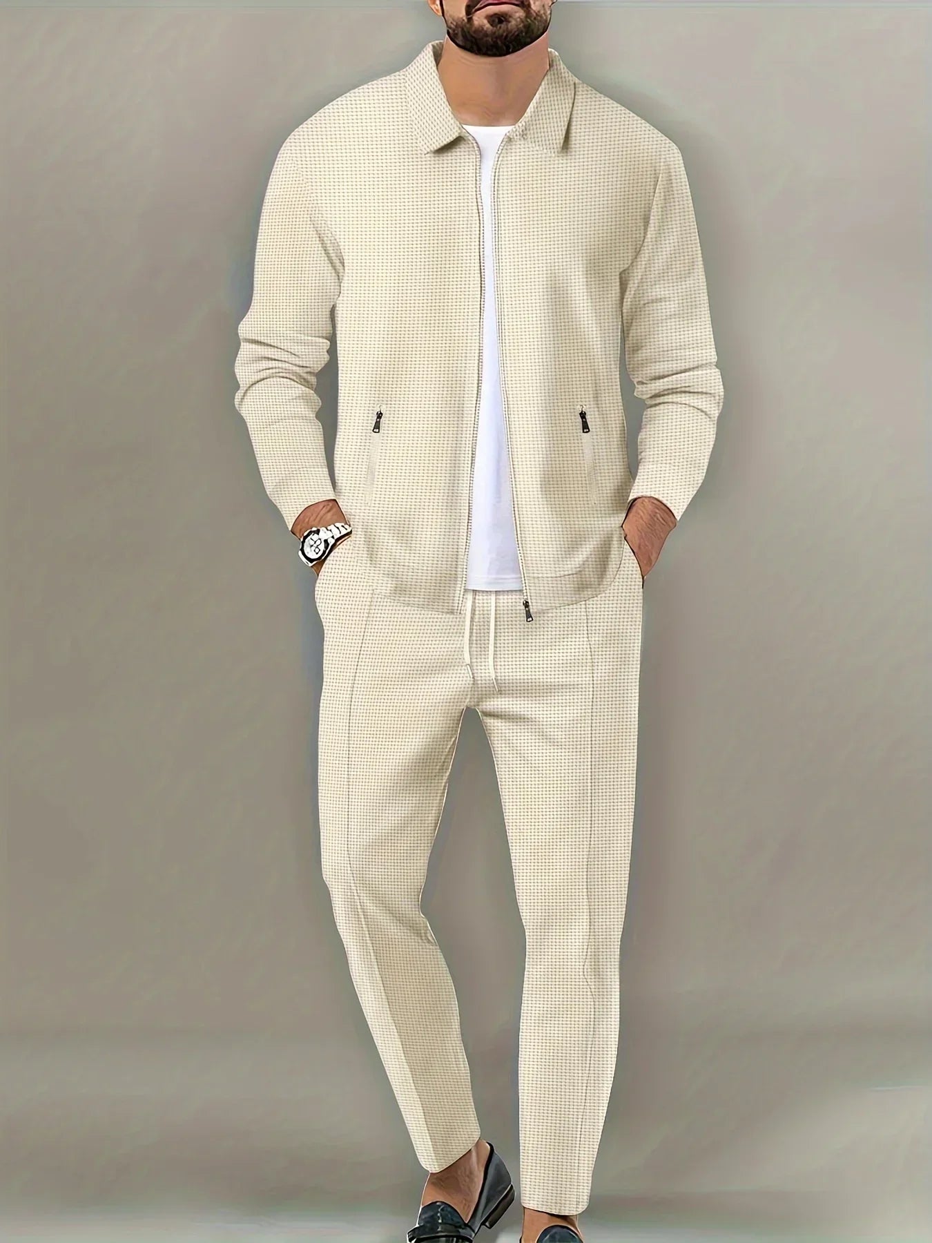 Slim Fit Jacket with Zipper Pocket Sportswear SET - Palm and Thread