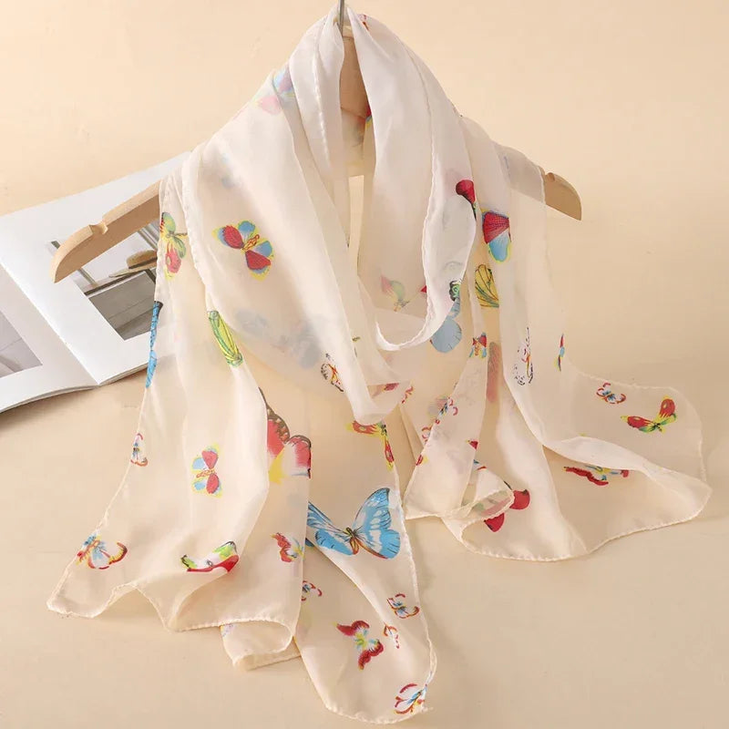 New Print Chiffon Scarf Shawl - Palm and Thread