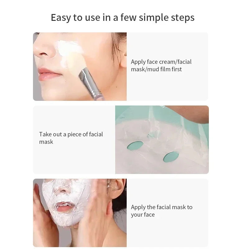 Disposable Face Plastic Film Transparent PE Mask - Palm and Thread